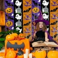 thumbnail image 4 of Uxgjfwu Halloween Party Backdrop - Printed Pumpkin Ghost Bat Rain Curtain, Theme Decoration for Wall Door Background, 4 of 8