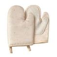 thumbnail image 3 of Mitts de horno Guantes de aislamiento de calor resistente al calor Guantes de horno suministros de cocción Mitts colgando para acampar a la parrilla Beige, 3 of 8