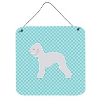 Carolines Treasures BB3694DS66 Bedlington Terrier Checkerboard Blue Wall or Door Hanging Prints