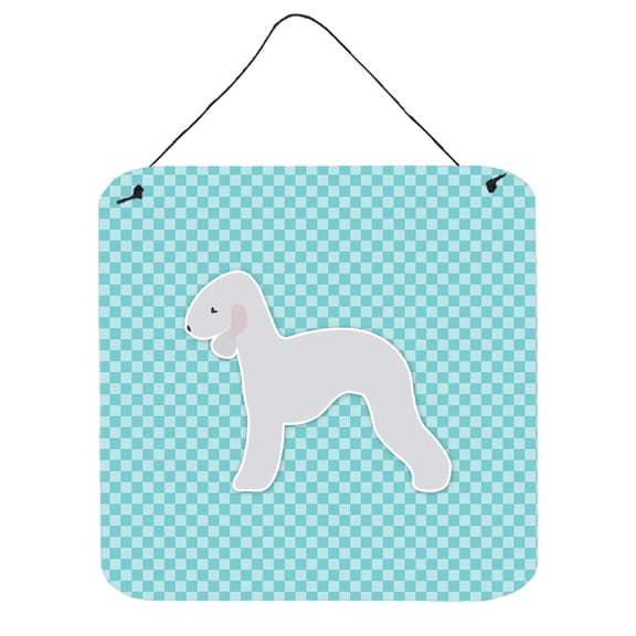 Carolines Treasures BB3694DS66 Bedlington Terrier Checkerboard Blue Wall or Door Hanging Prints