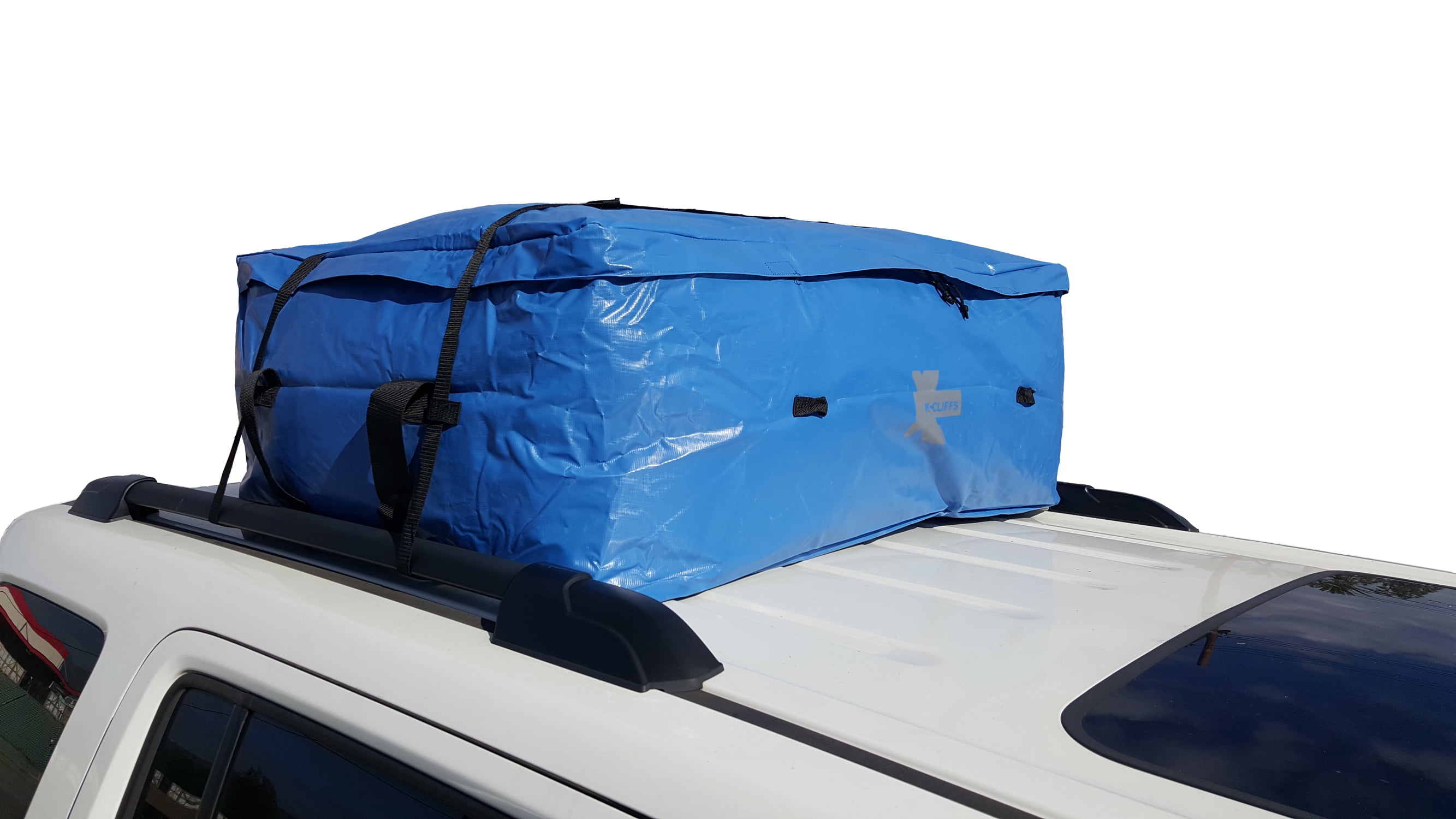 RoofBag Rooftop Cargo Carrier Bundle Fits All Cars with or Without Rack Storage Bag +Heavy Duty Straps| Made in USA Waterproof Includes Protective Mat 1 Year Warranty 