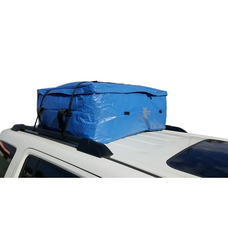 Waterproof Cargo Bag Heavy Duty Tarpaulin SUV Roof Rack Bag Car Top Roofbag Carrier w/ Tie Down Straps (Best Roof Rack Straps)