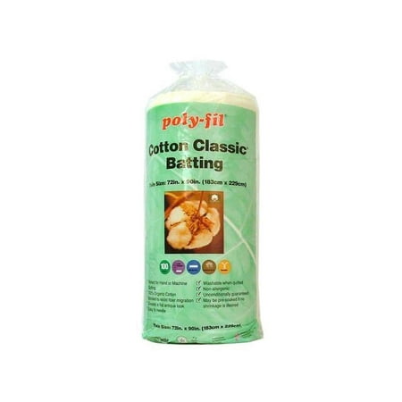 Fairfield Organic Cotton Classic Quilt Batting, 72" x 90"
