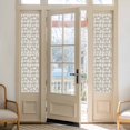 thumbnail image 2 of No Glue Heat Blocking Window Flims, Beige White Leaves Window Privacy Film Frosted, Spring Pastoral Rustic Botanical Peep-proof Door Windows Tint for Bathroom, Dormitory, 17.7 x 78.7 Inches, 2 of 9