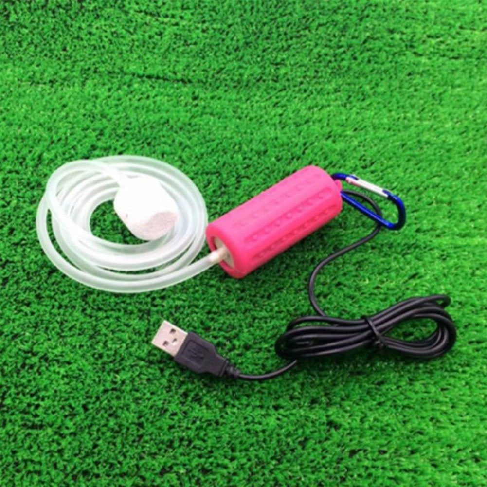 2PCS Aquarium USB Air Pump Portable Mini USB Aquarium Fish Tank Oxygen Air Pump Mute Energy Saving Fish Tank Air Pumps Green,One Size