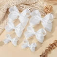 thumbnail image 6 of NOGIS 6PCS Hair Clips Bows for Girls Alligator Clips White Grosgrain Ribbon Solid Color Hair Accessories for Little Teen Toddler Girls Kids (6inch ×2, 4inch ×2, 3inch ×2), 6 of 7