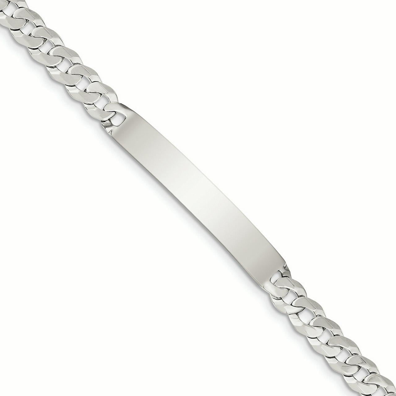 .925 Sterling Silver 7.00MM Antiqued Figaro Link ID Bracelet 7.00 and 8.00 inches