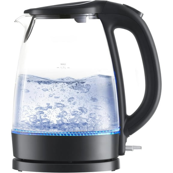 COMFEE' Electric Kettle, 1.7L Hot Water Boiler, 1500W Fast Boil, Glass Electric Tea Kettle with LED Indicator, Auto Shut-Off and Boil-Dry Protection, BPA Free