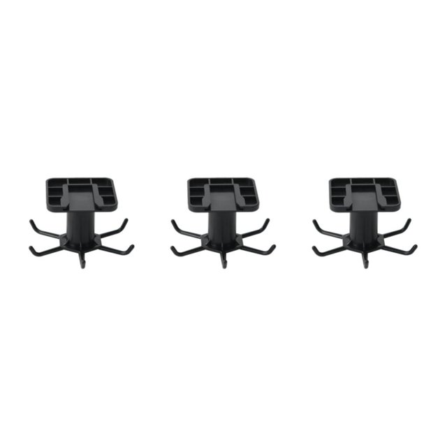Maytalsory 1/2/3/5 Kitchen Hanger Self-adhesive Replacement Solid Color Punch-free 360 Degree Rotatable 6 Claw Detachable Mug Brush Rack Black 3PCS