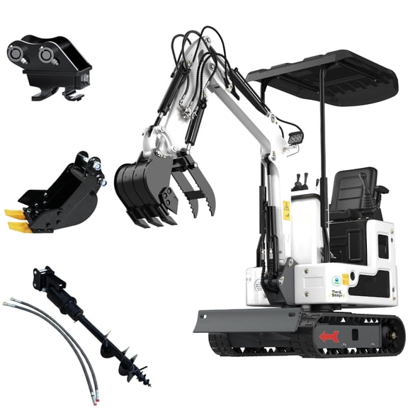 MachPro 1.2 Ton New Pilot Control B&S Gasoline Mini Excavator, With 3pcs Attachments, Work for Tight Space Construction, Landscaping, Farming