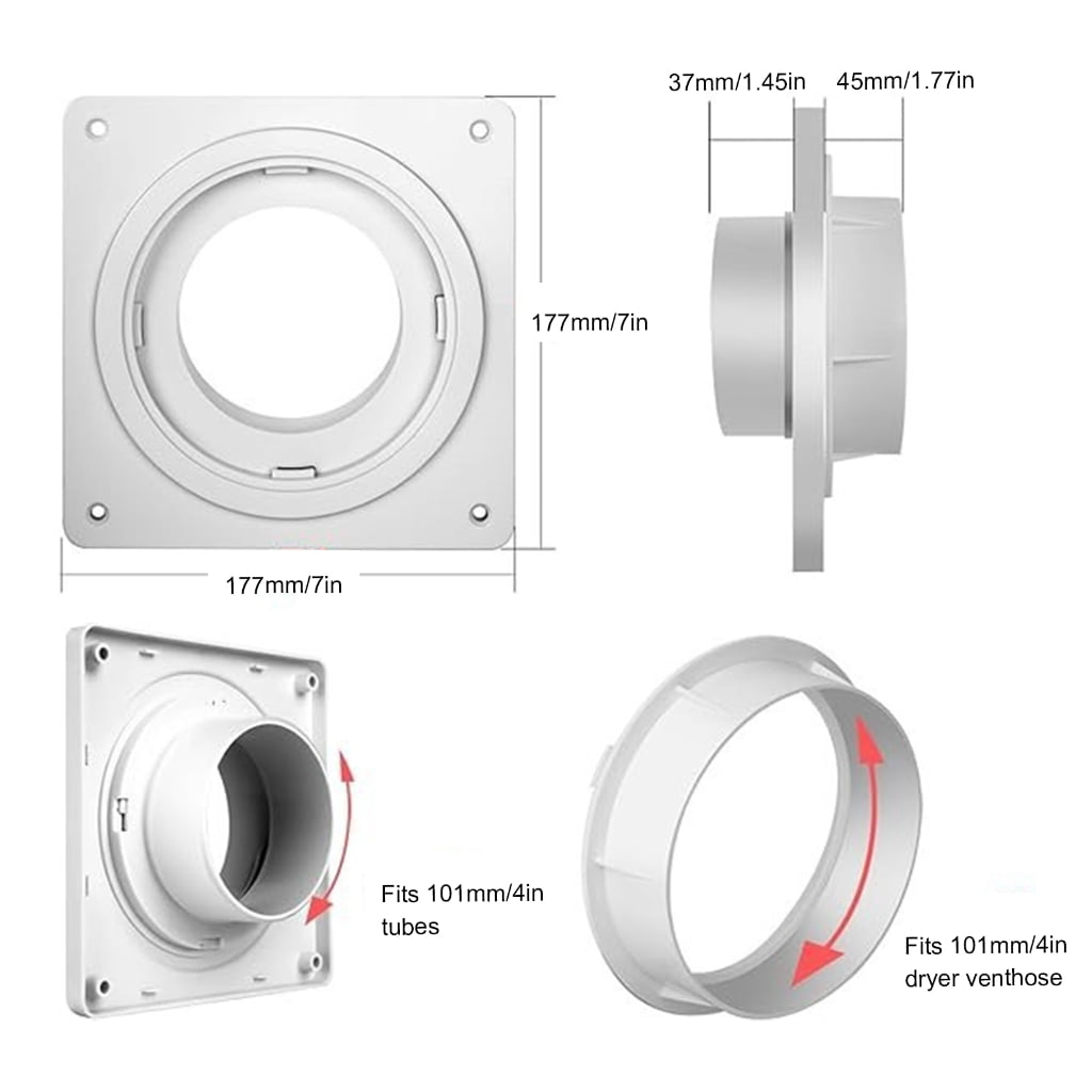 Necvior Dryer Vent Connector Kit Dryer Vent Wall Plate Adapter with Quick Connector Dryer Duct Connector Kit for Dryer Washer