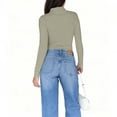 thumbnail image 4 of Dyfzdhu Long Sleeve Shirts For Women Solid Color High Neck Regular Long Sleeve Crewneck T Shirt Womens Blouses, 4 of 7
