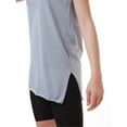thumbnail image 3 of Ambar Women's V-Neck Side Slit Cotton Tunic T-Shirt, Light Grey,M - US, 3 of 4