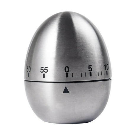

NUOLUX Stainless Steel Creative Mechanical Rotate Timer Egg Shape Manual Countdown Timer Household Cooking Kitchen Reminder (Silver)