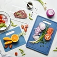 thumbnail image 6 of Linoroso Cutting Boards Set for Kitchen Included Defrosting Tray for Frozen Meat, Plastic Cutting Board Dishwasher Safe - Classic Blue, 6 of 7