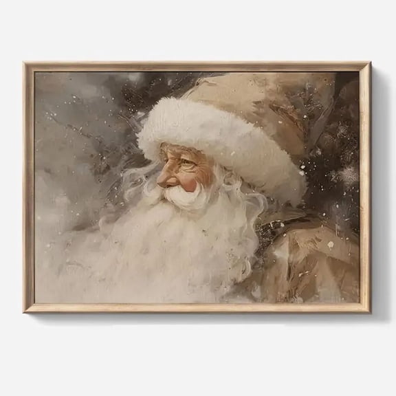 White Vintage Santa Claus Art Poster Size 24''x36''-Gategoo