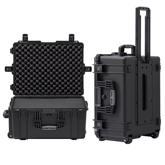 Rolling Hard Case with Foam,26 x 20 x 13 Inch, Equipment Case with Wheels and 4 Handles for camera, Drone,tool, electronics,Shockproof, Waterproof, TSA Friendly, Inner 22.64"X 16.73"X9.84"