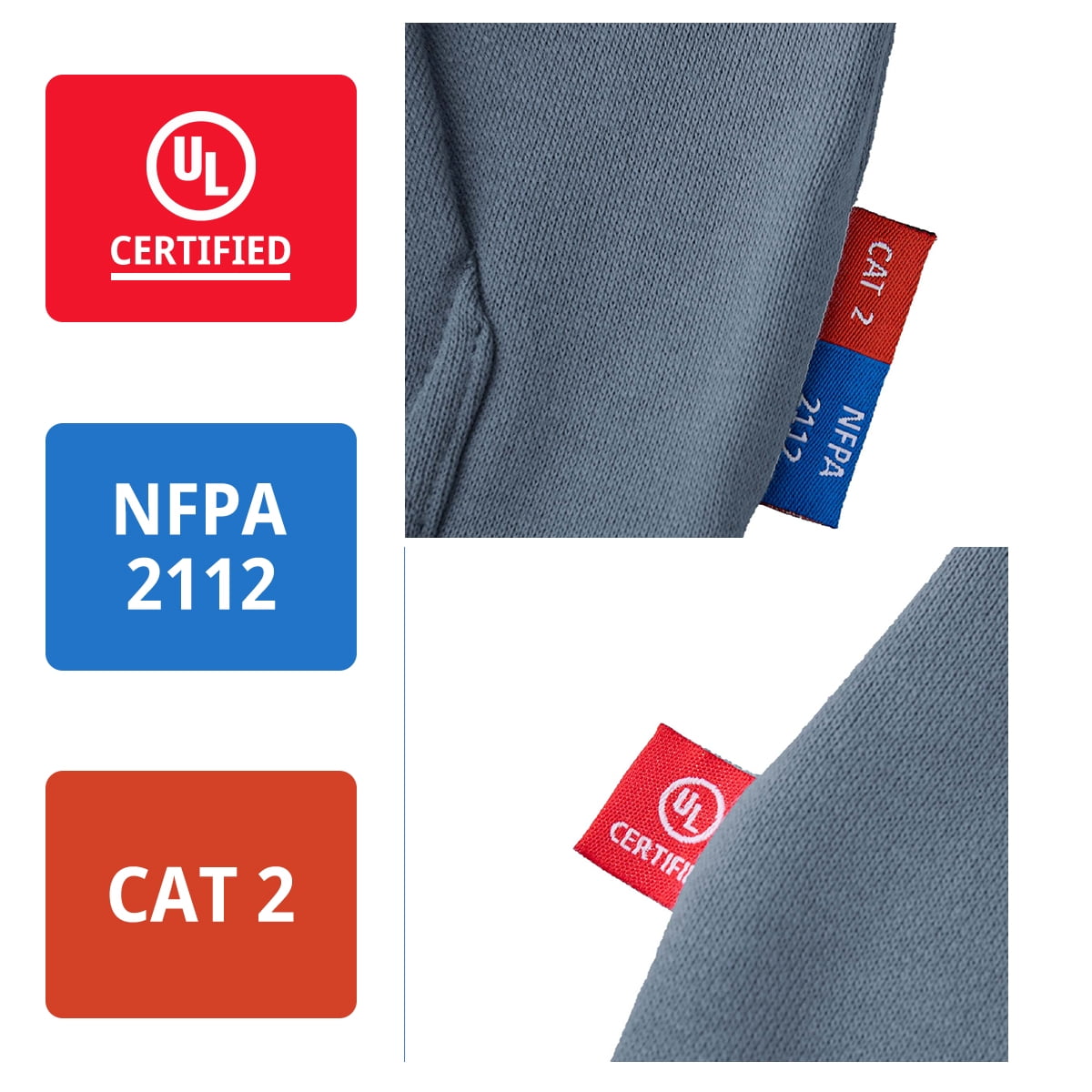 UNIFU FR Shirts for Men Flame Resistant Zipper 12OZ Heavy Weight Long Sleeve Fleece 100% C NFPA2112/CAT2 Hooded Sweatshirt