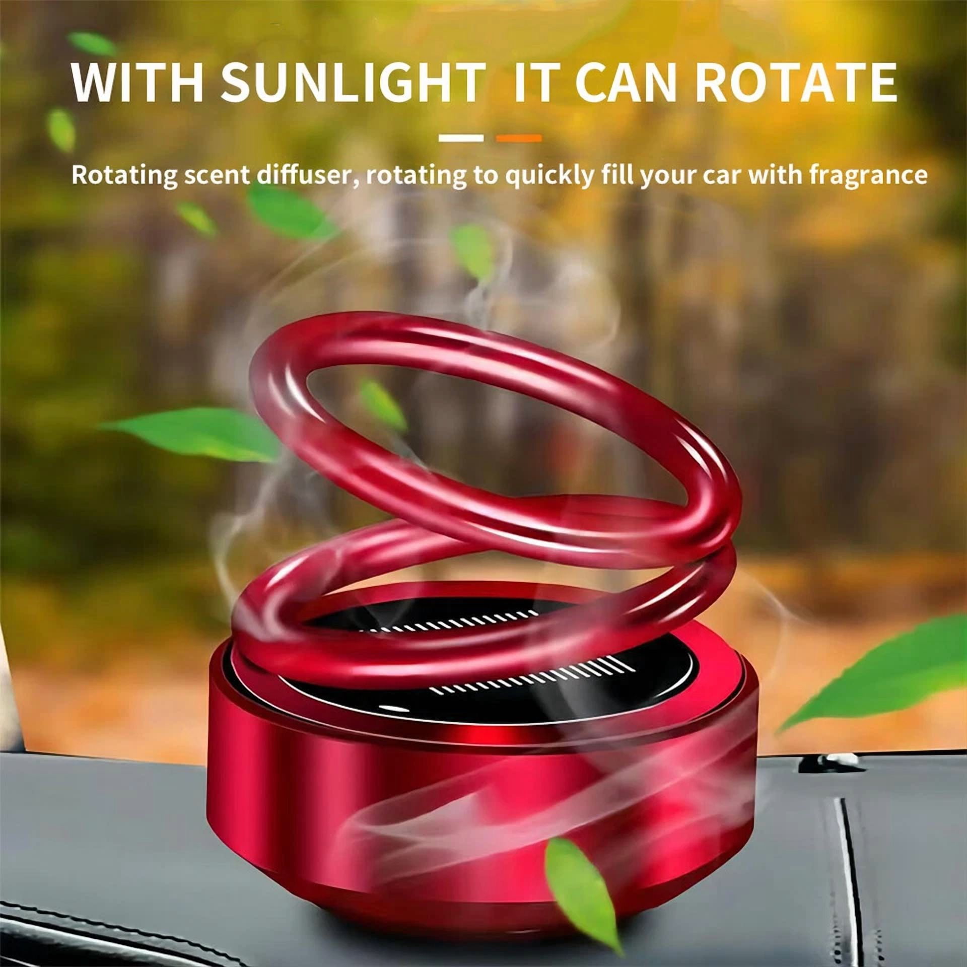 Solar Rotating Car Perfume Air Freshener Aromatherapy Ornament Car Accessories;