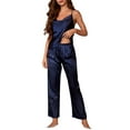 thumbnail image 1 of Conjunto de pijama de color liso para mujer: sujetador y pantalones sin costuras, poliéster, ropa informal/para estar por casa/para salir, 1 of 6