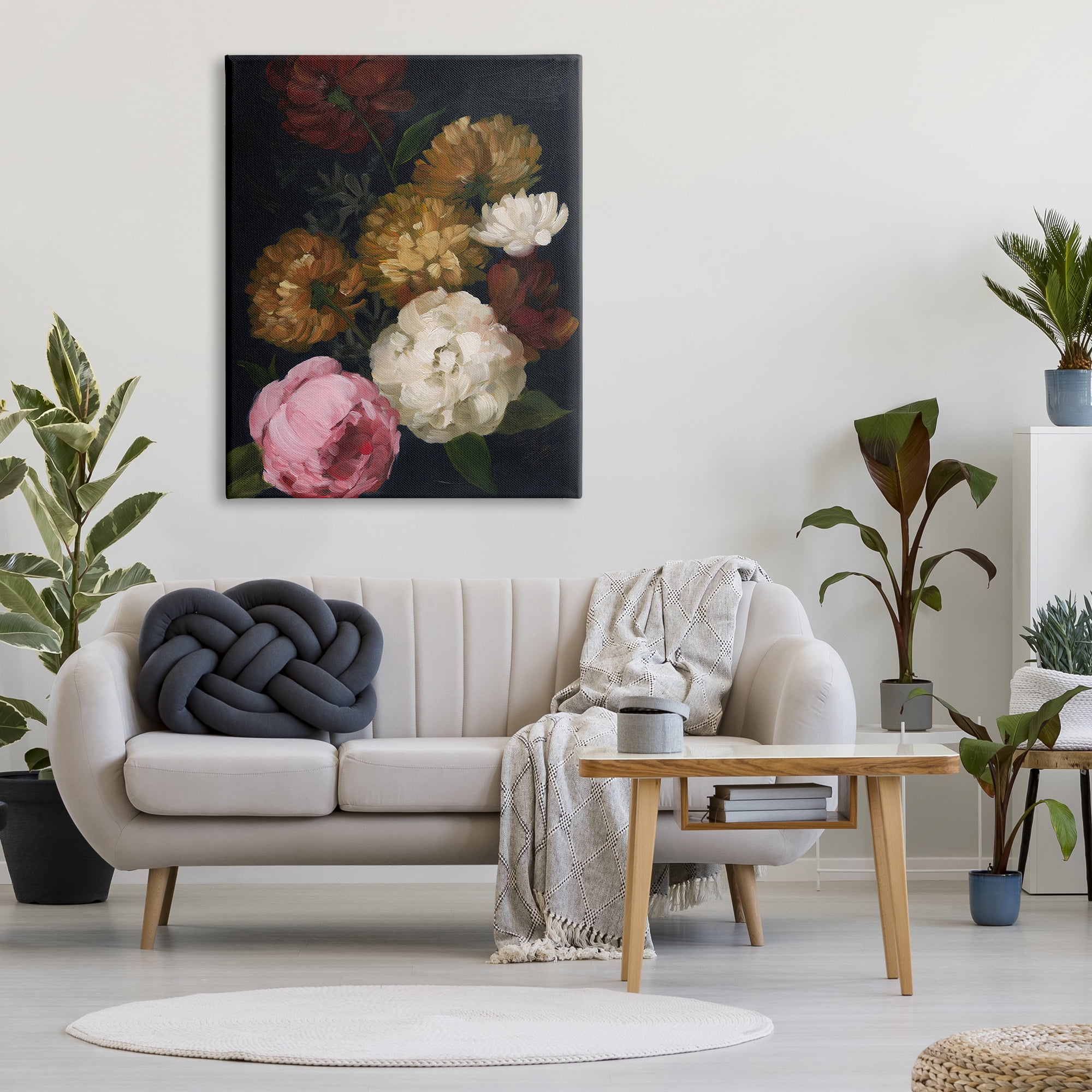 Stupell Industries Mixed Carnations Bouquet Botanical & Floral Painting Gallery Wrapped Canvas Art Print Wall Art, 36 x 48