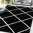 thumbnail image 2 of SAFAVIEH Tahoe Elwyn Trellis Shag Area Rug, 6'7" x 6'7" Square, Black/White, 2 of 8