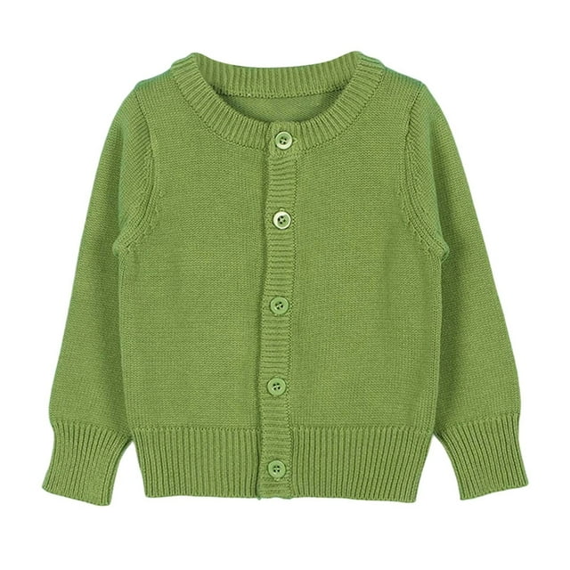 Cardigan pour Fille à Manches Longues, Chandail Boutonné pour Enfant, Cardigan à Col Ras du Cou pour Fille