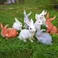 thumbnail image 2 of 1Pcs Realistic Appearance Fade-resistant DIY Craft Rabbit Statue Resin Garden Rabbit Ornament Miniature Sculpture Home Decor, 2 of 8
