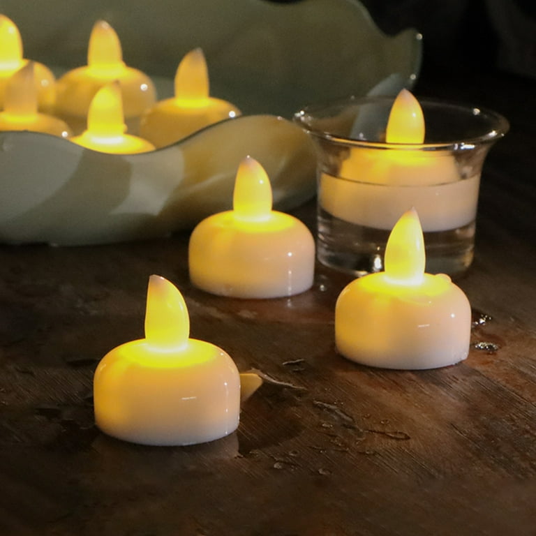 Flameless LED Tea Lights Canadles: 100 Pack Battery Tea Lights, Realistic  and Flickering Tealights, Flameless Votive Candles Operated Warm Yellow