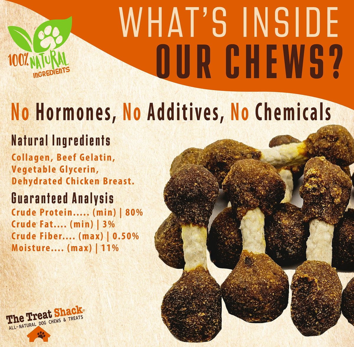 3" Chicken Kebob Crunchy Munchy Sticks Dog Treats, 50 count