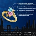thumbnail image 2 of Gem Stone King 18K Yellow Gold Plated Silver Swiss Blue Topaz Pink Moissanite Ring for Women (1.78 Cttw, Heart Shape 6MM, Gemstone November Birthstone, Size 6), 2 of 6
