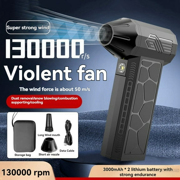 Powerful Turbo Fan High-Speed Wind Turbine Blower 130000 RPM 3 Adjustable Speed Air Duster for Car Computer Keyboard