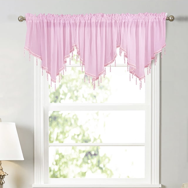 EGNMCR Rideaux, Rideaux pour Chambre Couleur Unie Nordique Concis Moderne Géométrique Triangulaire Rideau Moustiquaire Cantonnière de Fenêtre