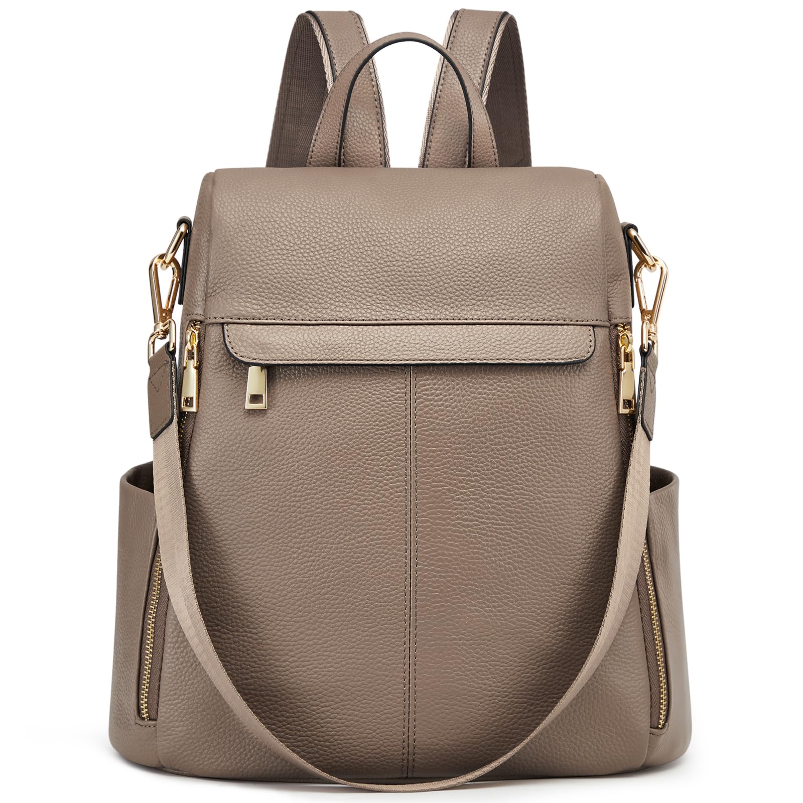 Kattee Women\'s Anti-Theft Backpack Purse Genuine Leather Shoulder Bag Fashion Women Leather Backpack 2 pcs set – Kattee main image 2