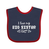 Inktastic I Love My Big Sister with Hearts Boys or Girls Baby Bib