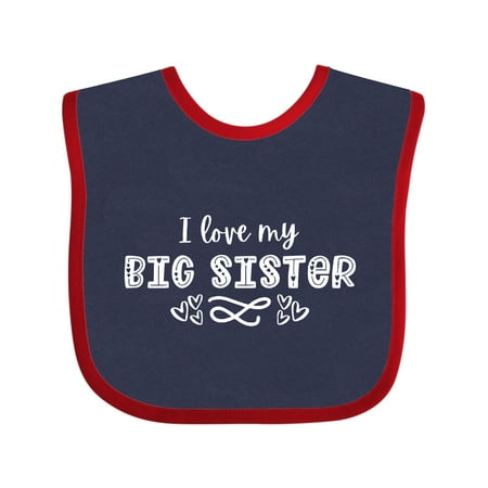 

Inktastic I Love My Big Sister with Hearts Gift Baby Boy or Baby Girl Bib