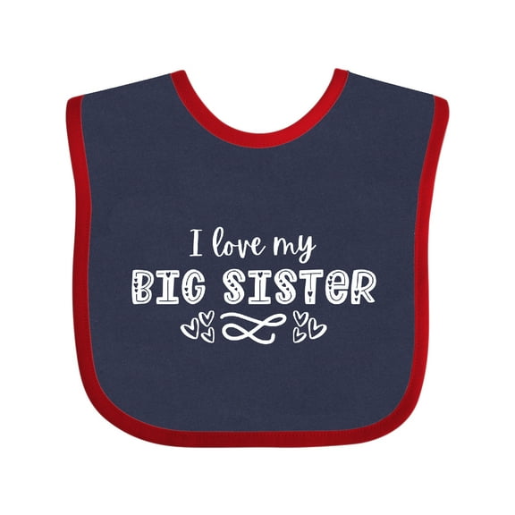 Inktastic I Love My Big Sister with Hearts Boys or Girls Baby Bib