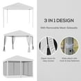 thumbnail image 4 of Outsunny 10' x 10' Pop Up Canopy Tent Gazebo with Removable Mesh Sidewall Netting, Carry Bag for Backyard Patio Outdoor, Cream, 4 of 10