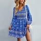 thumbnail image 1 of Vestido con estampado floral con cuello en V,Vestido largo con estampado floral abullonado y cuello en V Vestido con mangas abullonadas Eficiencia maximizada, 1 of 6