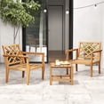 thumbnail image 4 of Gymax 2PCS Patio Dinning Chair w/ Cozy Backrest & Armrests Slatted Seat & Solid Legs, 4 of 10