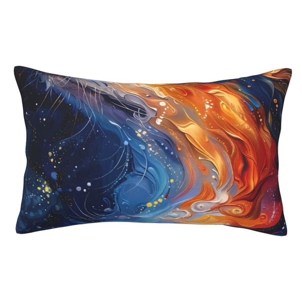Balery Galactic Dog Swirls Art Funda de Cojín Estampada, Regalos para Mujeres, Regalos de Amor para Ella, Regalos para Novia o Esposa, Funda de Almohada-16"x24"
