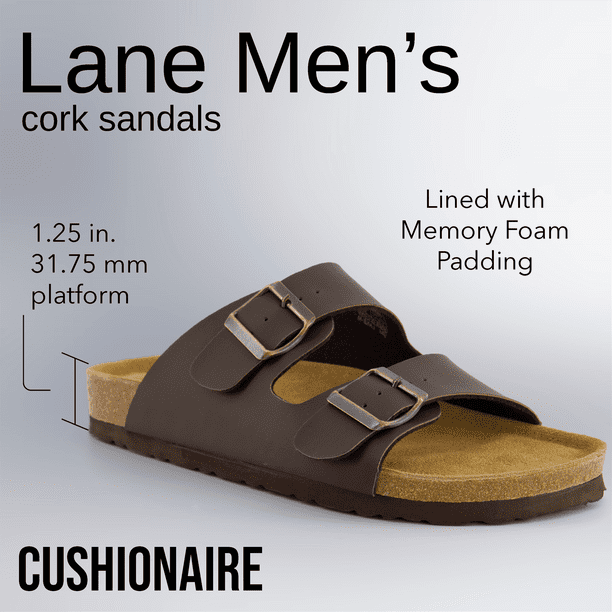 Cushionaire Lane Cork Footbed Mens Sandals, Adjustable  display picture 1