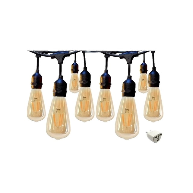 Guirnalda impermeable de 10 metros con 10 bombillas LED vintage