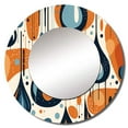 thumbnail image 2 of Designart "Midcentury Balance in Orange and Blue I" Abstract Shapes Rund Mirror For Wall Decor - Large Orange Round Print Mirror - Round Modern Mirror - Wall Mounted Round Large Mirror - 29" x 29", 2 of 6