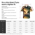 thumbnail image 5 of Bingfone Men's Short Sleeve Button Down Shirts Hawaiian Castle Red Green Sky Dragon Printed Beach Shirt, 5 of 7