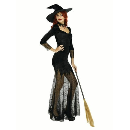 Women's Elegant Witch Wizard Costume Long Sorceress Dress for Halloween Fancy Dress Party