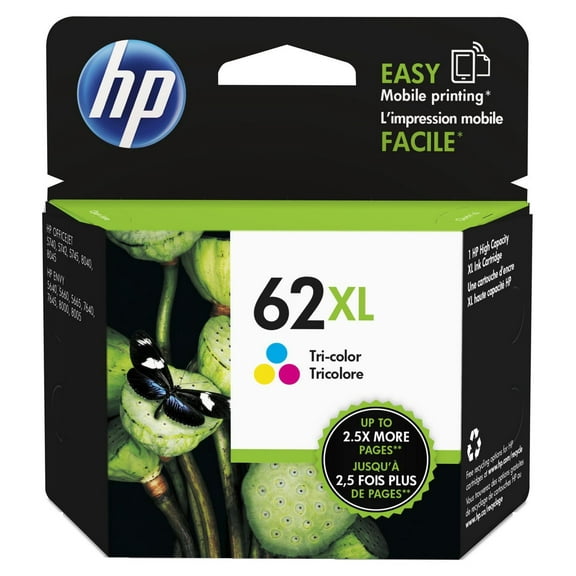 Original 62XL Tri-Color High Yield Ink Cartridge, (C2P07AN)