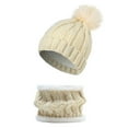 thumbnail image 4 of QualitChoice Winter Caps Decorative Hat Scarf Set Adorable Autumn Crochet Neckerchief Sports Two-piece Stylish Collar Beige 5Set, 4 of 6