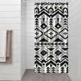 thumbnail image 3 of Small Stall Narrow Shower Curtain 36"W x 72"L – Tropical Bohemian Leaves, Mid-Century Abstract Boho Botanical Bathroom Decor, Vintage Floral Palm Leaf Pattern, Rustic Tribal Folk Style, 3 of 5
