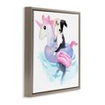 thumbnail image 3 of Stupell Industries Contemporary Sandy Dog Pool Float Brown Floating Frame Canvas Art, 18 x 18, by Geoff Allen, 3 of 8